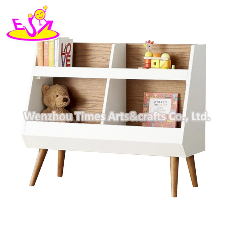 2020 Hot Sale Kids White Wooden Toy Box with Bookshelf W08c292