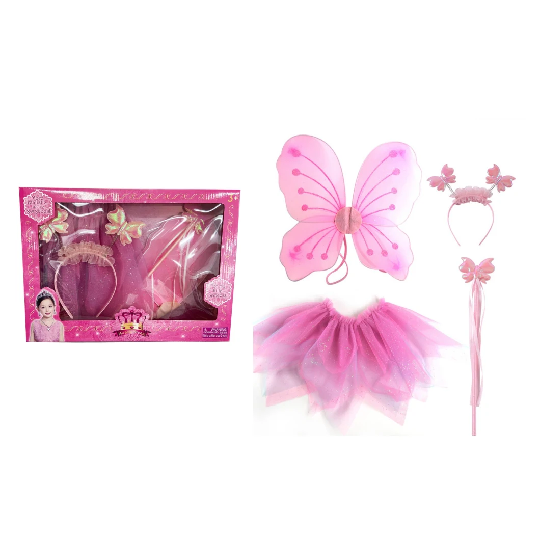 Wholesale Kids Performance Costume Fairy Girl′s Dress with Butterfly Wings